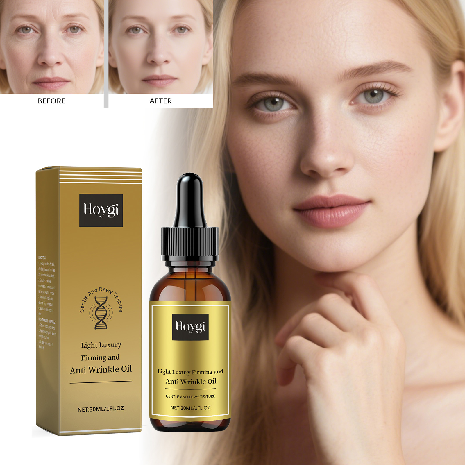 Luxury Skincare Aesthetic - Minyak Perawatan Wajah Pengencang, Anti Kerut,