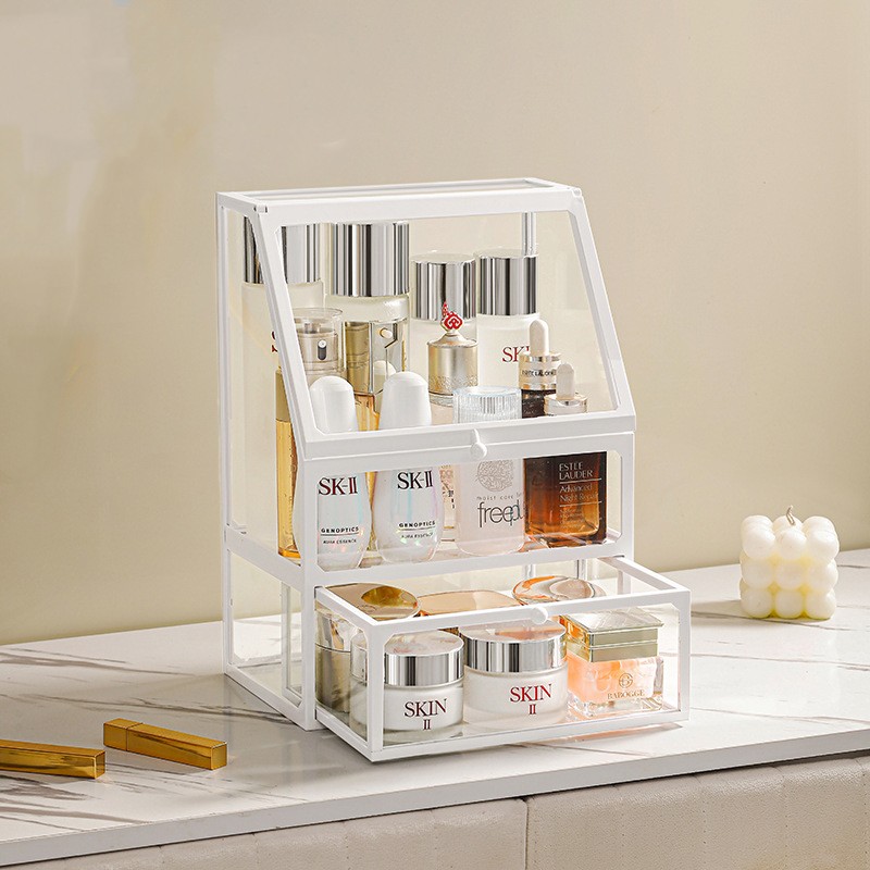 Kotak Organizer Rias Kaca Temp - Luxury Skincare And Makeup Brands ulasan dan harga