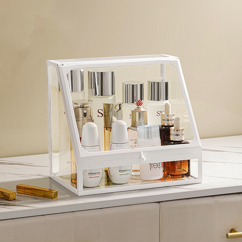 Kotak Organizer Rias Kaca Temp - Luxury Skincare And Makeup Brands ulasan dan harga
