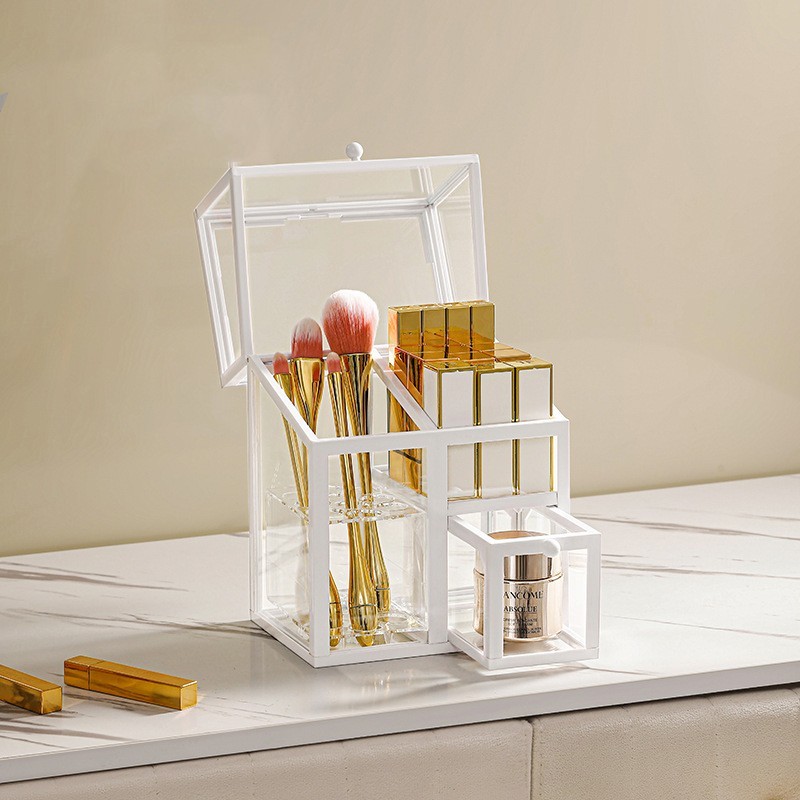 Kotak Organizer Rias Kaca Temp - Luxury Skincare And Makeup Brands ulasan dan harga